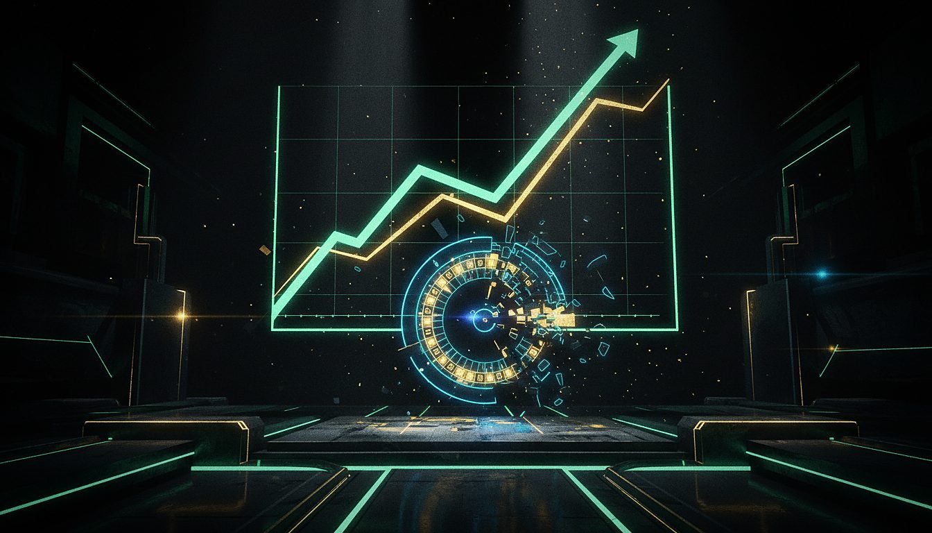 neon multiplier graph rising, futuristic crash game aesthetic